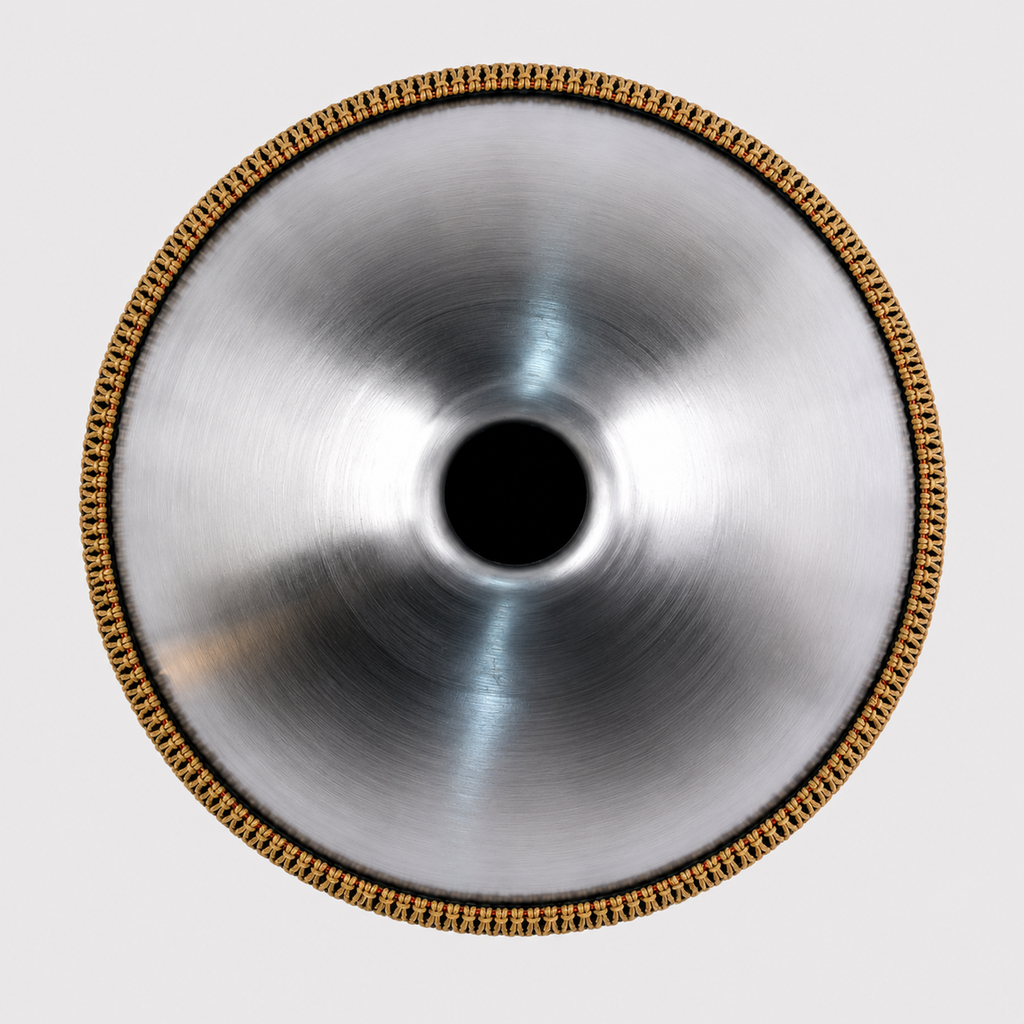 Handpan 9 notes argenté et doré - Ré Mineur
